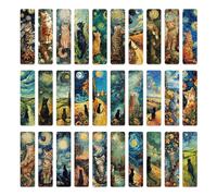 Cat Bookmark Cute Bookmarks 5.91 x 1.57 Inch Book Accessories Set of 30 Stationery Marker Pens for Reading Women Men Teachers at School Classroom Birthday