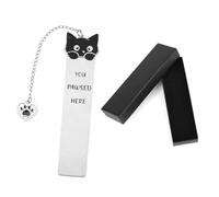 Cat Bookmark, Cute Kitty Book Markers with Gift Box Metal Aesthetic Book Lover Gifts Reading Accessories for Cat Lovers Women Men Birthday