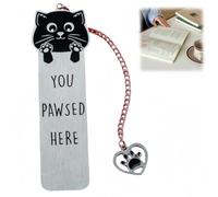 Cat Bookmark,Funny Metal Bookmark with Cat,Cat Book Marker for Reading Lovers,Cute Reading Gifts for Cat Owners,Personalised B/ookmark with Cat Pendants,Re/ading Gift for Readers(2)