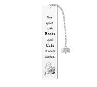 Cat Bookmark Kitten Stainless Steel Bookmarks for Women Bestfriend Teacher Classmates Cat Lovers Metal Bookmark Cute Funny Book Mark Gifts for Book Lovers Friendship Christmas Birthday Graduation