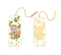 Cat Bookmark - Metal Cat Bookmark, Cat Bookmarks for Cat Lovers, Book Marker, for Teachers, Students, Book Lovers Gifts, Women, Reader, Pretty Page Marker fors Reading,with Charm (White)