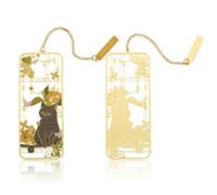 Cat Bookmark - Metal Cat Bookmark, Cat Bookmarks for Cat Lovers, Book Marker, for Teachers, Students, Book Lovers Gifts, Women, Reader, Pretty Page Marker fors Reading,with Charm (Black)