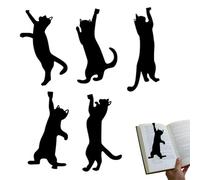 Cat Bookmark Set, with Adorable Animal Design, 5 Pcs, Novel Page Marker, Reading Clip, Lightweight Flexible Material, for School Office Home Reading