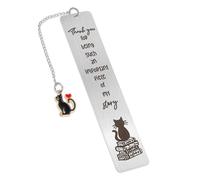 Cat Bookmark, Stainless Steel Metal Bookmark, Cute Bookmarks with Grateful Quotes for Readers & Cat Lover, Women, Men & Kids