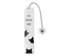 Cat Bookmark, Zinc Alloy Cute Black Cat Book Mark Marker Funny Bookmarker Aesthetics Metal Animal Reading Accessories for Reading Women Men Student Book Lover Enthusiasts Stationery Gift