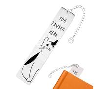 Cat Bookmarks, Cute Cat Gifts Funny Bookmark Cats Bookmarks for Women Metal Book Marks with Paw-Shaped Charm Book Lovers Bookish Gift for Friends Coworkers Books Reading Accessories