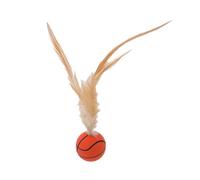 Cat Bouncy Ball With Feather,Cat Feather Ball Toys for Indoor Cats,Cat Feather Play Ball,Cat Toys Bouncy Ball,Mini Basketball Soccer And Baseball Interactive Bouncy Ball for Cat Dog Pet Toys Gift