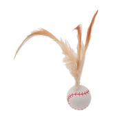 Cat Bouncy Ball With Feather,Cat Feather Ball Toys for Indoor Cats,Cat Feather Play Ball,Cat Toys Bouncy Ball,Mini Basketball Soccer And Baseball Interactive Bouncy Ball for Cat Dog Pet Toys Gift