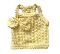 Cat Bowknot Knitwear, Small Dog Sweater, Breathable Cotton Pet Clothes with Big Cute Bow for Teddy and Cats, Lightweight Spring Summer Outfit for Daily Walks and Indoor Wear (M)