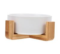 Cat Bowl,1 Set Pet Ceramic Bowl Cat Bowl Dog Bowls Dog Feeding Bowl Pet Bowl Stand Kitten Feeder Pet Feeder Elevated Pet Bowl Practical Elevated Dog Bowl Pet Elevated Bowl Wood White Happyyami