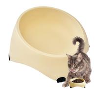 Cat Bowl, Feeding Bowls for Domestic Cats, 15 Degree Inclined Feeding Bowl for Prevention of Reflux and Neck Tension, Whisker-Friendly Design