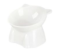 Cat Bowl, Food Dish, Enameled Design Solid PP Tilted Corner Non-Slip Prevents Neck Whisker Fatigue Style Anti-Bump Over, Pet Food Bowls 13 x 9cm