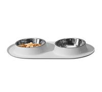 Cat Bowl Mat | Feeder Pad with 2 Bowls for Cats,Kitten Feeder with Mat | for Home Kitchen Travel Living Room Hotel Apartment Patio Balcony