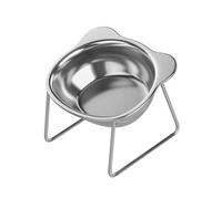 Cat Bowl Raised Single, 15° Tilted Feeding Bowl for Cats, with Non-Slip Metal Holder, Stainless Steel Feeding Bowl/Water Bowl in Cats Bowl Set for Cats and Dogs