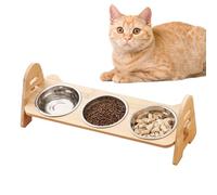 Cat Bowl Stand - Inclined Feeding Bowl Holder Including 3 Bowls, Cat | For Home, Kitchen, Bedroom And Dining Room