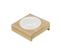 Cat Bowl - Trixie - Ceramic/Bamboo - Beige - Round - Non-Slip