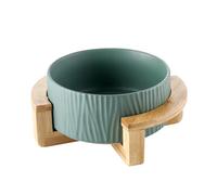 Cat Bowls, Ceramic Cat Bowl With Wood Stand, Cat Bowls for Indoor Cats, Elevated Cat Bowls, Cat Bowls for Food And Water for Small Dog