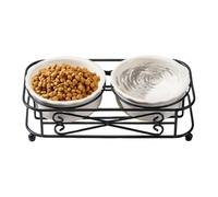 Cat Bowls - Dog Bowl With Stand, Water Dispenser For Pet | Elevated Food And Water Feeder For Cats And Dogs, Non-Slip Double Bowl Set For Home, Kitchen & Feeding Station