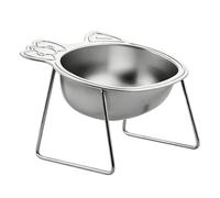 Cat Bowls Elevated Feeder Raised Cat Bowl Easy to Clean Sturdy Non Slip Base Snack Container Stainless Steel Food Bowl