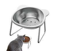 Cat Bowls Elevated - Stainless Steel 15° Tilted Non Slip Pet Feeding Dishes | Angled Cat Kitten Puppy Food Water Bowl Set for Home, Living Room, Indoor or Outdoor Use