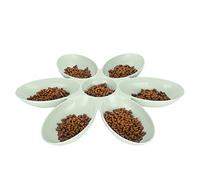 Cat Bowls FoodGrade Flower Petals Shaped 6 Grids Pet Feeding Bowl for Food and Water Professional Accessories for Use (Green)