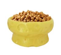 Cat Bowls | Heavy Duty Food & Water Feeder - Cheese Shaped Ceramic Raised Non Slip for Hydration Home Cat Dog Kitchen Accessories Pets