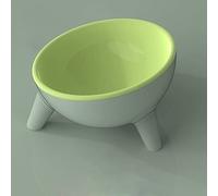 Cat Bowls,Raised Cat Food Bowls Anti Vomiting,15° Tilted Elevated Cat Bowl, Ceramic Pet Food Bowl for Flat-Faced Cats,Small Dogs,Protect Pet's Spine (Green)