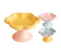 Cat Bowls Tilted Raised - Cat Feeding Bowls, Raised Dish Cute Flower Design Pet Feeding Bowl, Elevated Ceramic Dish Cats Dogs, Secure Non Slip Base | Small Dog Kitten Table Accessory Bowl