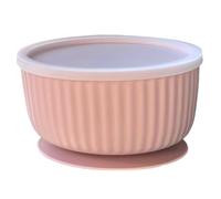 Cat Bowls with Suction Cup 400ml with Silicone Lid - Elevated Silicone Pet Dish with Non-Slip Bottom for Dry Food, Wet Food and Water - Silicone Water Bowl for Small Dog, Rabbit, Kittens (SoftPink)
