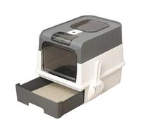 Cat Box - Hooded Sifting Foldable Enclosure | Cat Litter Box | Odor Control Enclosed with Scoop Trash Sifting Supplies for Travel Portable Featuring Sealed Design Easy Cleaning and Lightweight