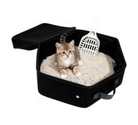 Cat Box - Leak-Proof Water-Resistant Portable Carrier | Litter Pan for Cats Kittens | Pet Supplies for Travel, Home, Indoor Outdoor Use | Convenient Kitten Care Solution for Hotels Apartme