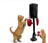 Cat Boxing Gloves Toy with Suction Cup, Spring Loaded Punching Bag for Indoor Cats, Interactive Exercise Activity Teaser Toy, Boredom Relief Fun Game for Kittens Adult Cats