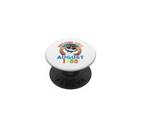 Cat Boy Awesome Since August 1988 My Birthday 38 Years Old PopSockets Adhesive PopGrip