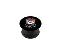 Cat Boy Awesome Since August 2007 My Birthday 19 Years Old PopSockets Adhesive PopGrip