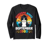 Cat Boy Awesome Since September 1980 Birthday 46 Years Old Long Sleeve T-Shirt