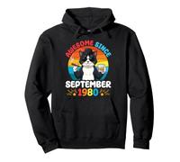 Cat Boy Awesome Since September 1980 Birthday 46 Years Old Pullover Hoodie