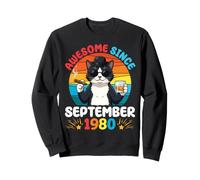 Cat Boy Awesome Since September 1980 Birthday 46 Years Old Sweatshirt