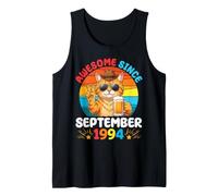 Cat Boy Awesome Since September 1994 Birthday 32 Years Old Tank Top