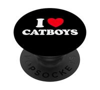 Cat Boy Heart Funny Cute Costume Furry Catboy Joke Meme Fan PopSockets Adhesive PopGrip