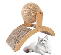 Cat Bratching Board, Cat Scratch - Kitten Claw Toy - Wood Sisal Ball Scratcher Exercise Furniture Protector for Outdoor Pet Play to Prevent Boredom Promote