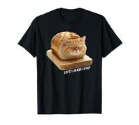 Cat Bread Cat Lover Men Women Boys Girls Kids Live Laugh Loaf Sleeping Cat Loaf Black Short Sleeve Classic Fit Unisex Adults & Kids T-Shirt