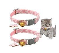 Cat Breakaway Collar, Cat Collar with Bells - 2X Kitten Collar with Buckle and Bell | Comfortable Pet Accessories for Small Breeds Walking Training
