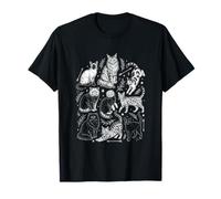Cat Breeds Collage Sketch Vintage Illustration T-Shirt