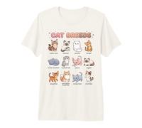 Cat Breeds Names Chart Kids Easy Cute Cats Learning Guide Premium T-Shirt