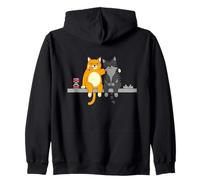 Cat Brew Feline Friends Smoking Chill Zip Hoodie
