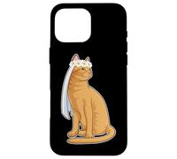 Cat Bride Flower wreath Wedding Case for iPhone 16 Pro Max
