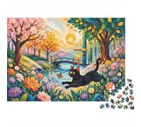 Cat Bridge Flower 1000pcs Mini Puzzle For Adults Present