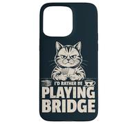 Cat Bridge Player Cards Contract Bridge Case for iPhone 15 Pro Max