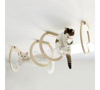 Cat Bridge Wall Shelves for Climbing and Playing, 2 Pieces Furniture Set with Sky Corridor and Clear Visibility for Cats