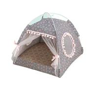 Cat Broken Flower Tent Semi Enclosed Tent Nest Universal For All Seasons Pet Supplies Summer Dog And Cat Nest(Grey,L)